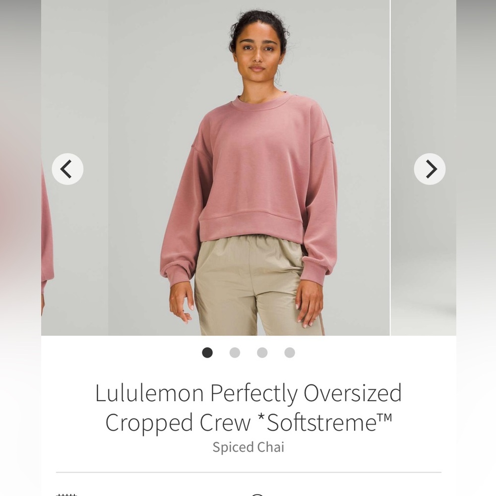 Lululemon Perfectly Oversized Cropped Crew Softstreme in Spiced Chai
